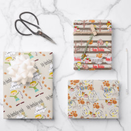 Papieren vellen inpakken blij VerjaardagWens voor 