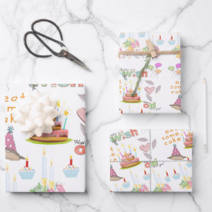 Papieren vellen inpakken Happy Birthday Wish