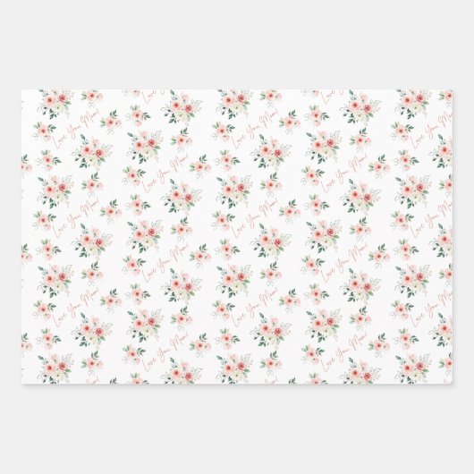 Papieren vellen met moederdag Roos ompakken (Voorkant)