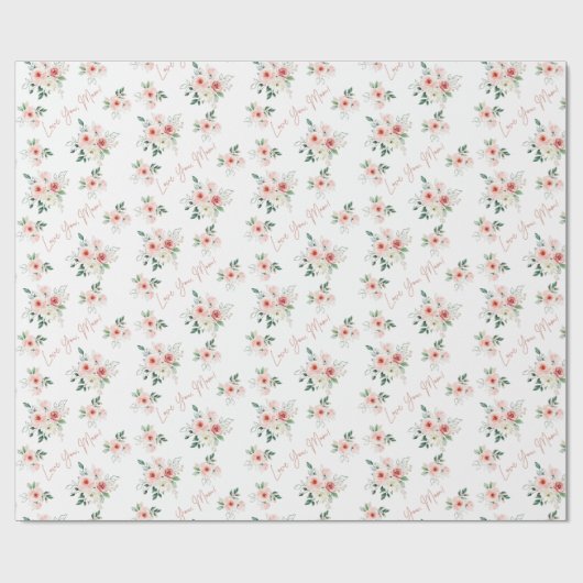 Papieren vellen met moederdag Roos ompakken Cadeaupapier (Vlak)