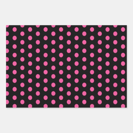 Papieren vellen met pooldot (zwart en neonroze) (Voorkant 2)