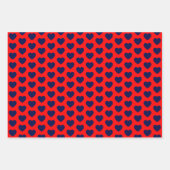 Papieren vellen met rode en marineblauwe harten (Voorkant 2)