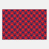 Papieren vellen met rode en marineblauwe harten (Voorkant)