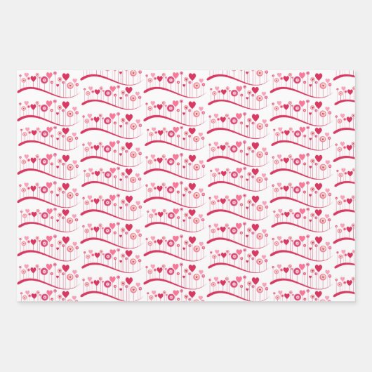 Papieren vellen Valentijns roze rode harten (Voorkant 3)