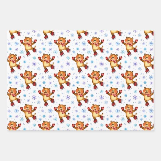 Papieren vellen van Cute Holiday Tiger met onmidde (Voorkant 3)
