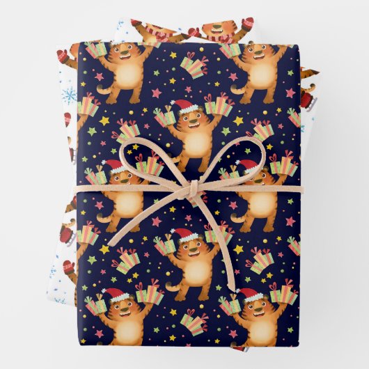 Papieren vellen van Cute Holiday Tiger met onmidde (In situ)