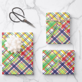 Papieren vellen van geplakt Madras Gift Wrapping
