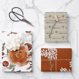 Papieren vellen van herfst Floral Wrapping
