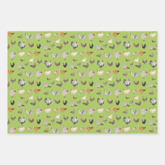 Papieren vellen van kippen met een gelukkig patroo (Voorkant)