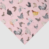 Papieren vellen van kippen met een gelukkig patroo tissuepapier (Detail)