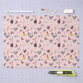 Papieren vellen van kippen met een gelukkig patroo tissuepapier (Craft)