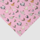 Papieren vellen van kippen met een gelukkig patroo tissuepapier (Detail)