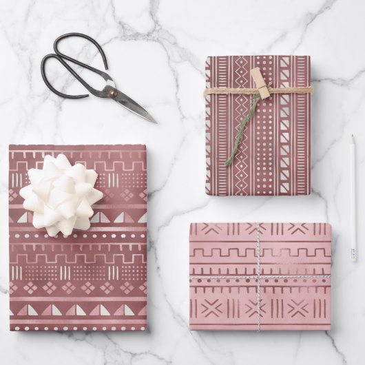 Papieren vellen van metallisch roos voor het oppak (Voorkant)