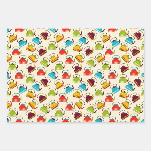 Papieren vellen van schattige theepartijtjes (Voorkant 3)