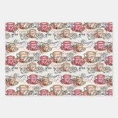 Papieren vellen van schattige theepartijtjes (Voorkant 2)