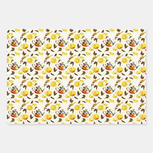 Papieren vellen van schattige theepartijtjes (Voorkant)