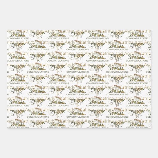 Papieren vellen van waterverf- en bruiloft (Voorkant 3)