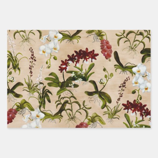 Papieren vellen verpakken - Orchidee Patroon in Bi (Voorkant 2)