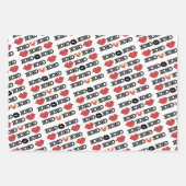 Papieren vellen verpakken Valentijns Stripe Hearts (Voorkant 3)