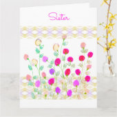 Papieren verjaardagsgroeten voor zuster kaart (Gele Bloem)