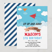 Papieren verjaardagsthema Uitnodiging (Voorkant / Achterkant)