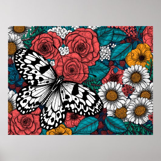 Papieren vlieger tuin poster (Voorkant)
