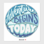 Papieren vliegtuig | Adventure begint op maat gesn Sticker (Vel)