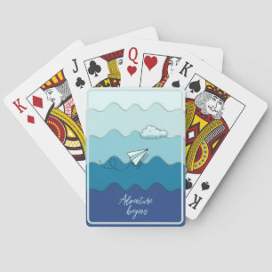 Papieren vliegtuig   Adventure begint poker Pokerkaarten