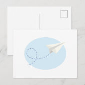 Papieren vliegtuig briefkaart (Voorkant / Achterkant)