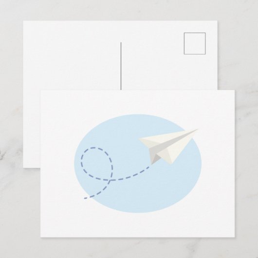 Papieren vliegtuig briefkaart (Voorkant / Achterkant)