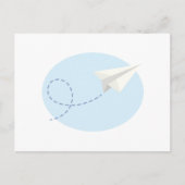 Papieren vliegtuig briefkaart (Voorkant)