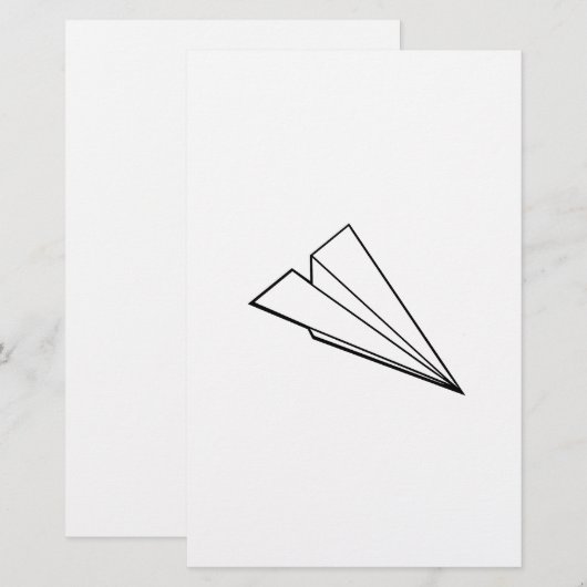 Papieren vliegtuig briefpapier (Voorkant / Achterkant)