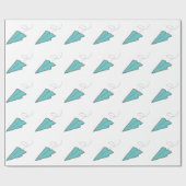 Papieren vliegtuig cadeaupapier (Vlak)