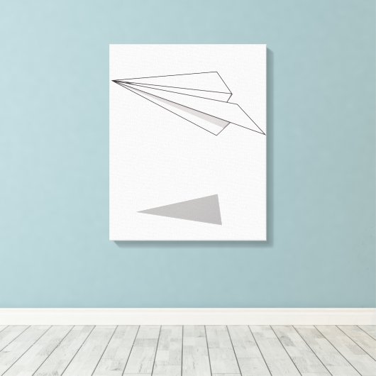 Papieren vliegtuig canvas afdruk (Insitu (Houten vloer))