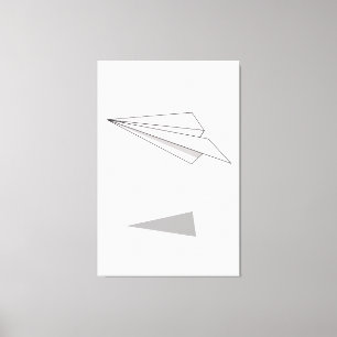 Papieren vliegtuig canvas afdruk