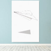 Papieren vliegtuig canvas afdruk (Insitu (Houten vloer))