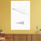 Papieren vliegtuig canvas afdruk (Insitu (Woonkamer))