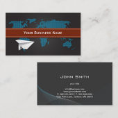 Papieren vliegtuig dat in het Visitekaartje van de (Voorkant / Achterkant)