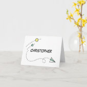 Papieren vliegtuig Fun Bridesman Voorstel Weddensc Kaart (Gele Bloem)