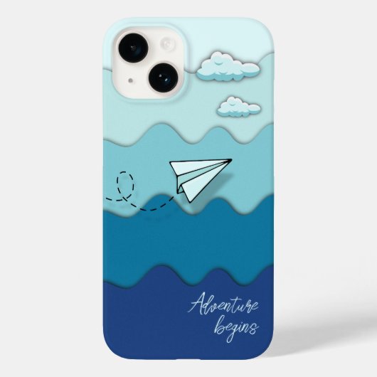 Papieren vliegtuig | Het avontuur begint Case-Mate iPhone Case (Achterkant)