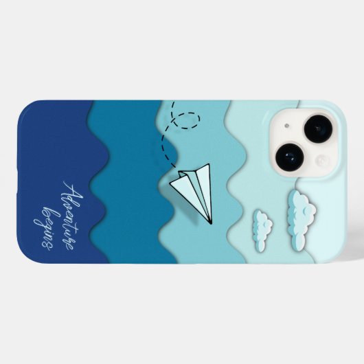 Papieren vliegtuig | Het avontuur begint Case-Mate iPhone Case (Achterkant (horizontaal))