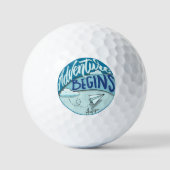 Papieren vliegtuig | Het avontuur begint Golfballen (Voorkant)