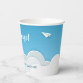 Papieren vliegtuig in de luchtmachtpartij papieren bekers (Achterkant)