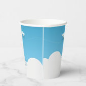 Papieren vliegtuig in de luchtmachtpartij papieren bekers (Rechts)