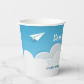 Papieren vliegtuig in de luchtmachtpartij papieren bekers (Voorkant)