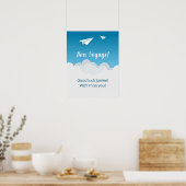 Papieren vliegtuig in de luchtmachtpartij poster (Keuken)