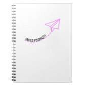 Papieren vliegtuig in Flight Spiral Notitieboek (Voorkant)