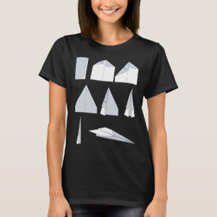Papieren vliegtuig instructies vouwen technologie t-shirt