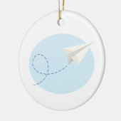 Papieren vliegtuig keramisch ornament (Links)