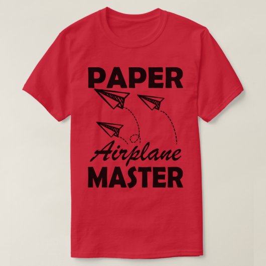 Papieren vliegtuig Meester T-shirt (Design voorkant)